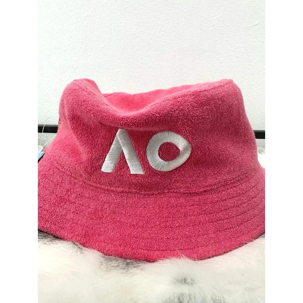 Australian Open pink terry cloth bucket hat youth size kids NWT tennis AO